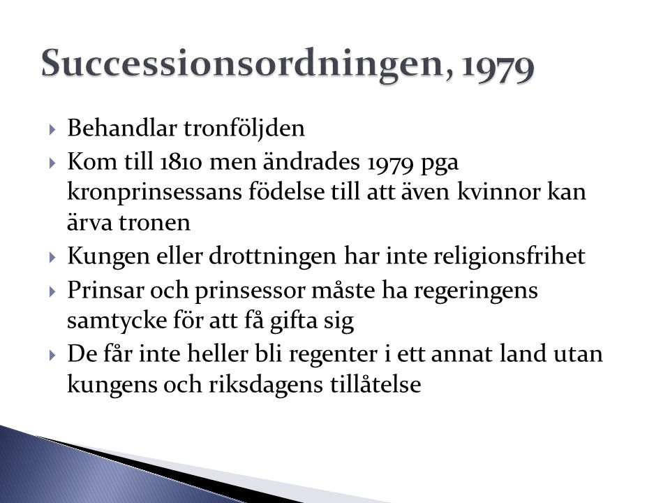 Successionsordningen, 1979