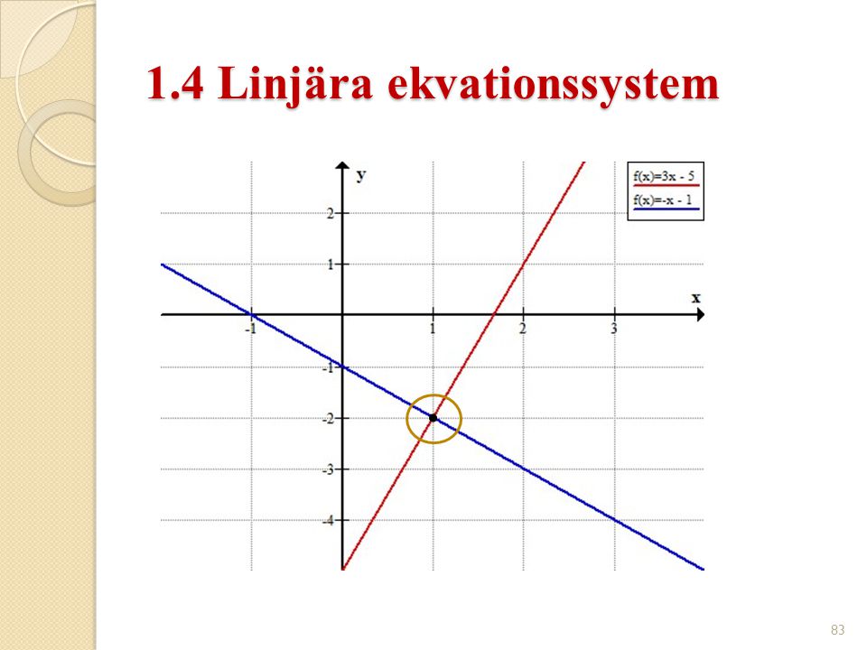 1.4 Linjära ekvationssystem