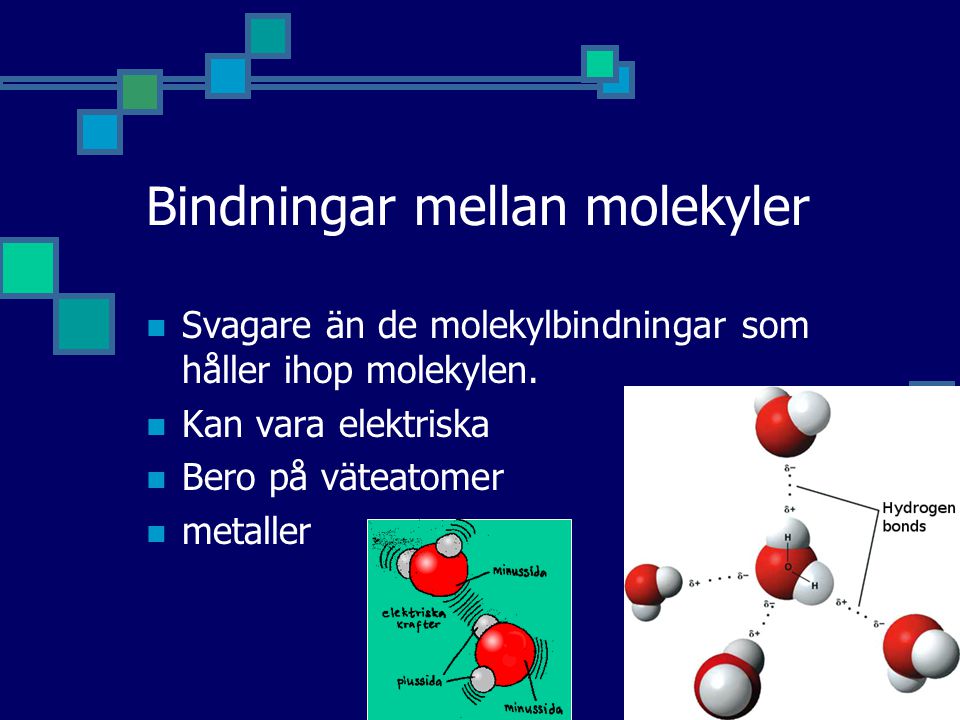 Bindningar mellan molekyler
