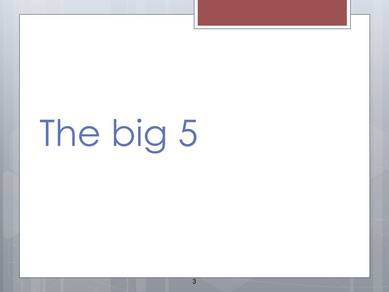 The big 5 3