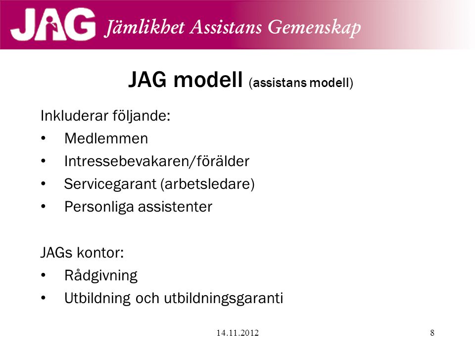JAG modell (assistans modell)
