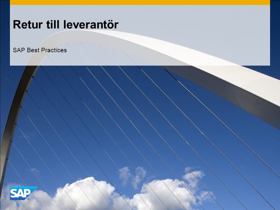 Retur till leverantör SAP Best Practices
