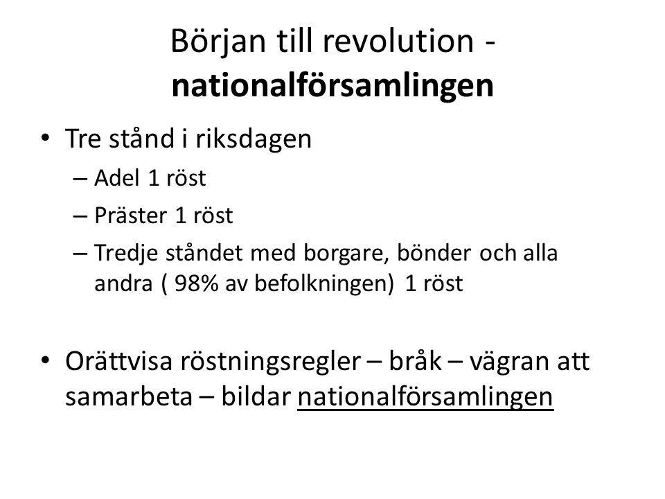 Början till revolution - nationalförsamlingen