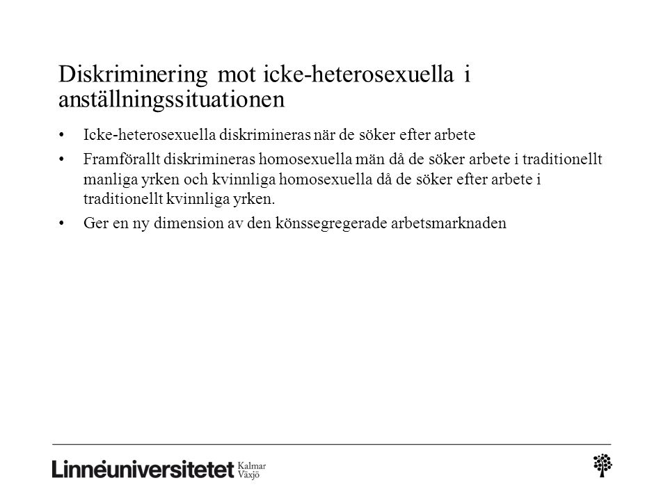Diskriminering mot icke-heterosexuella i anställningssituationen