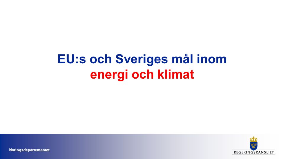 EU:s och Sveriges mål inom energi och klimat