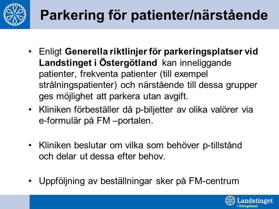Parkering för patienter/närstående