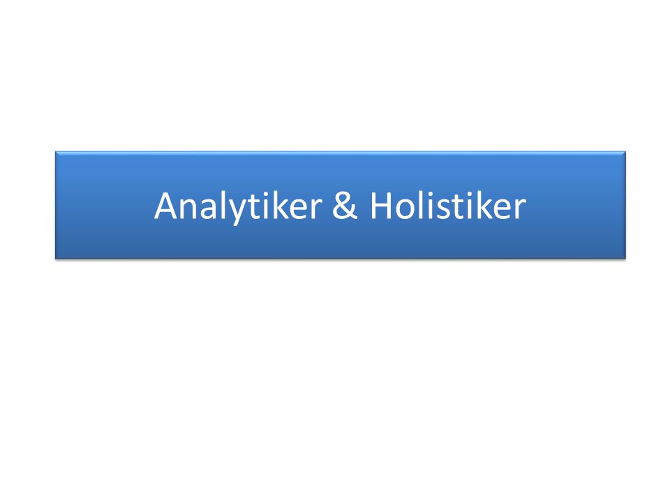 Analytiker & Holistiker