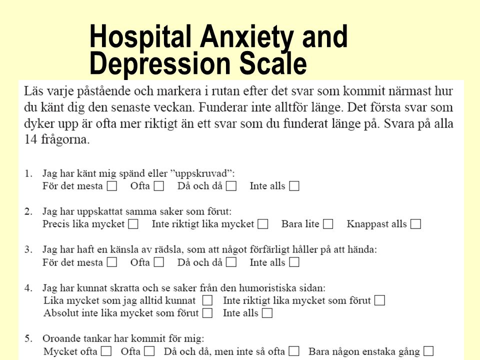 Hospital Anxiety and Depression Scale