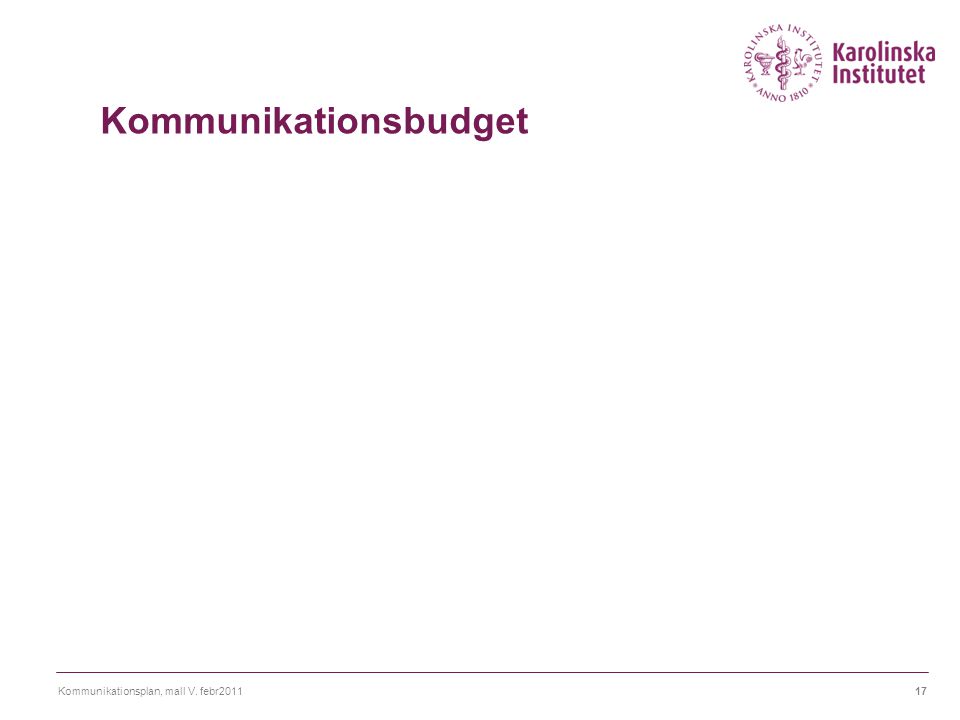 Kommunikationsbudget