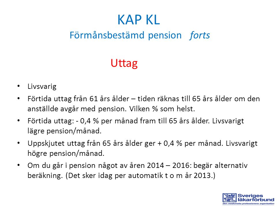 KAP KL Förmånsbestämd pension forts
