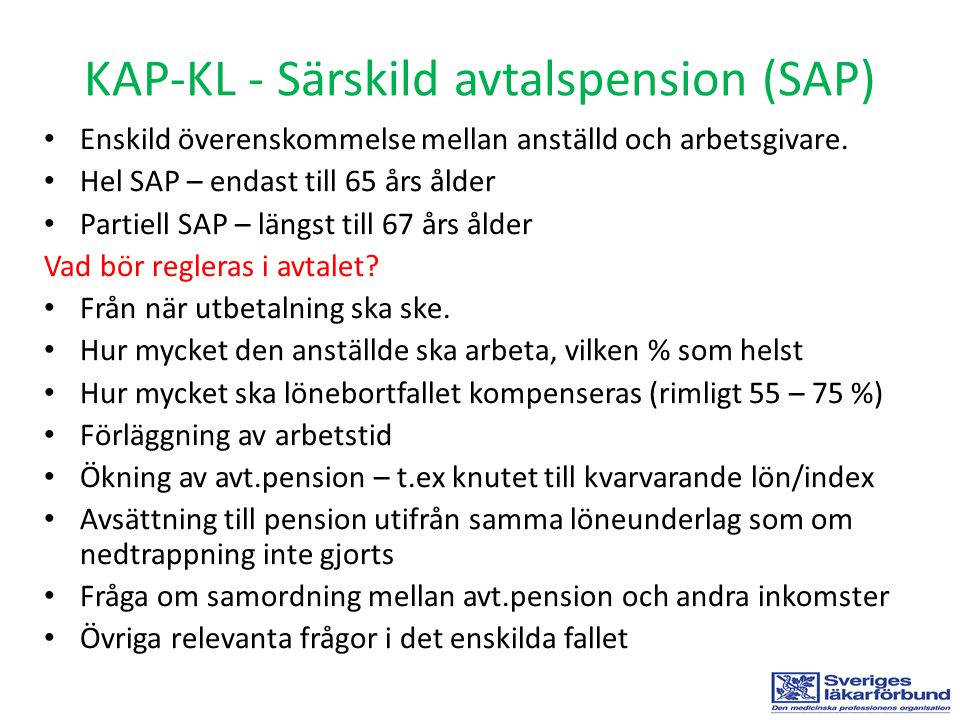 KAP-KL - Särskild avtalspension (SAP)