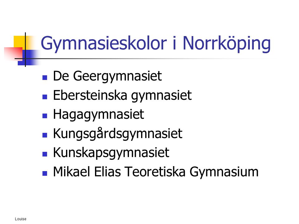 Gymnasieskolor i Norrköping