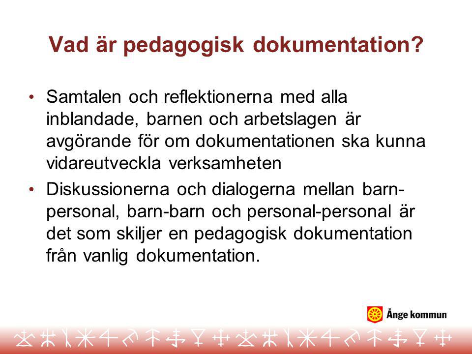 Vad är pedagogisk dokumentation