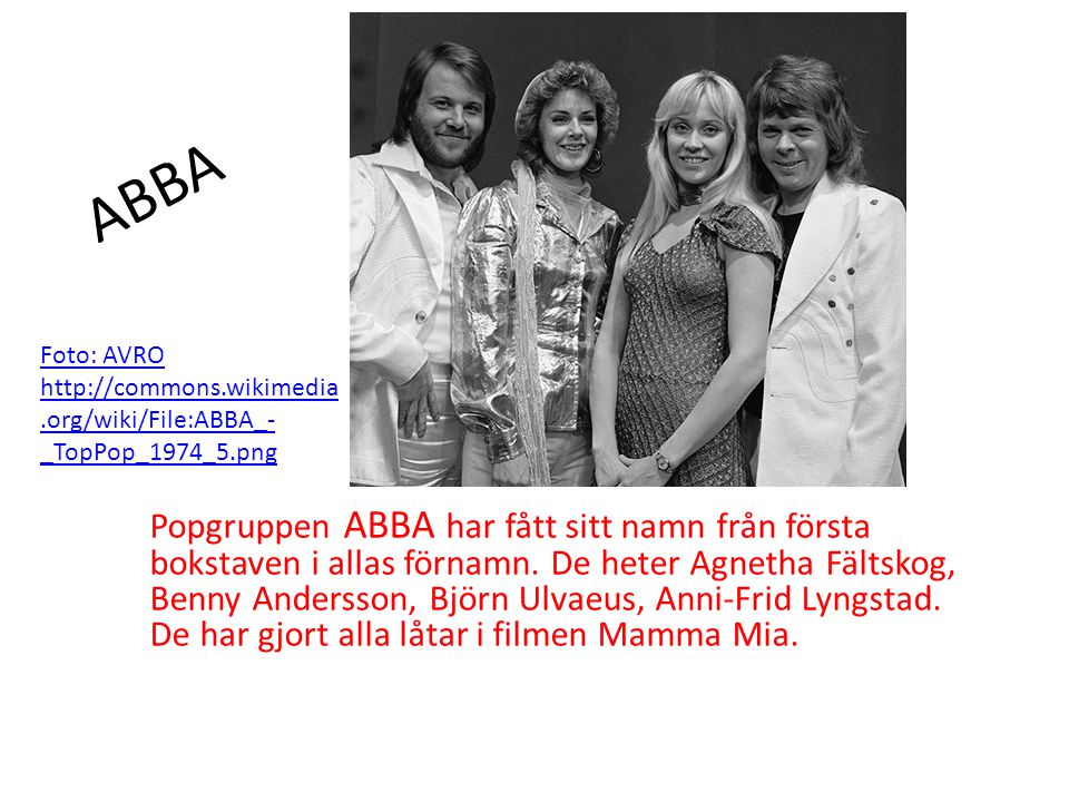 ABBA Foto: AVRO