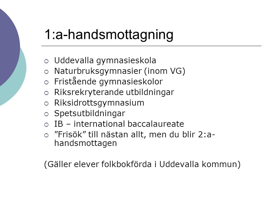 1:a-handsmottagning Uddevalla gymnasieskola