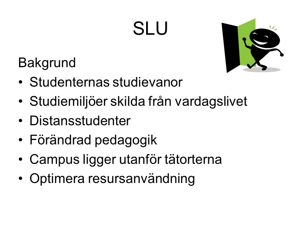 SLU Bakgrund Studenternas studievanor