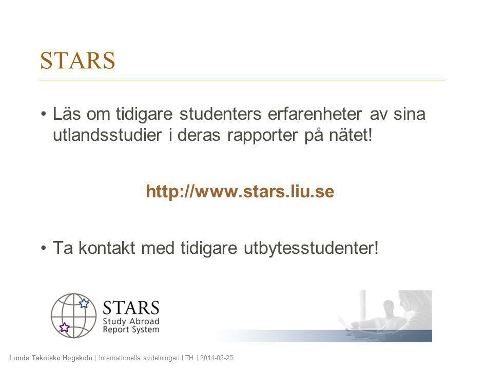 STARS. Läs om tidigare studenters erfarenheter av sina utlandsstudier i deras rapporter på nätet!