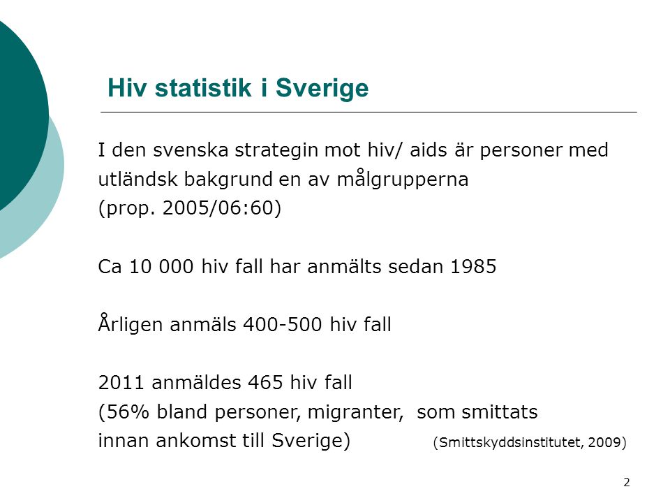 Hiv statistik i Sverige