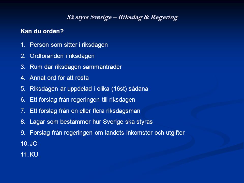 Så styrs Sverige – Riksdag & Regering