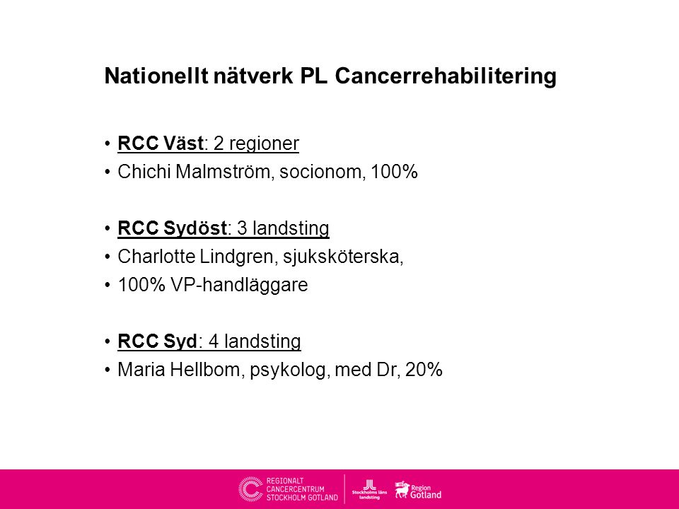 Nationellt nätverk PL Cancerrehabilitering