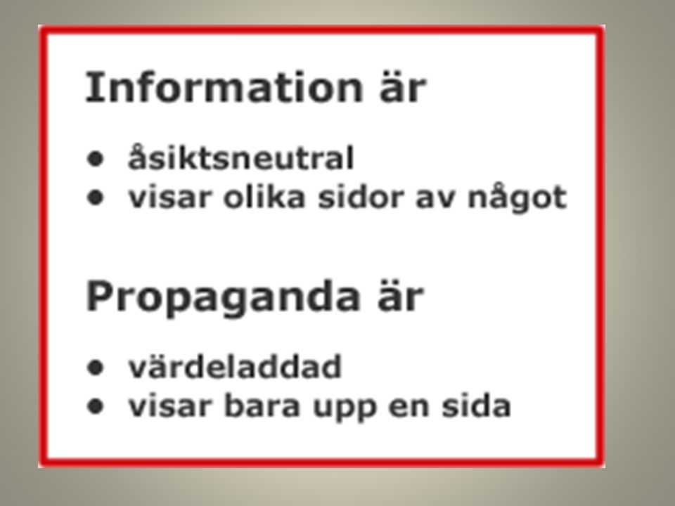 Information vs. propaganda