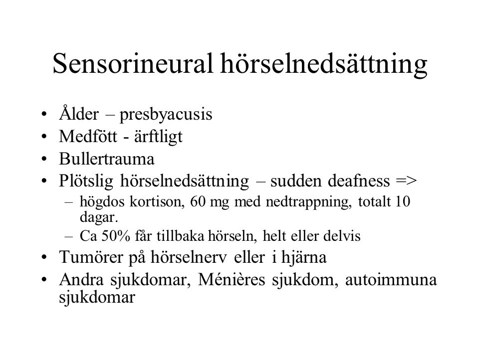 Sensorineural hörselnedsättning