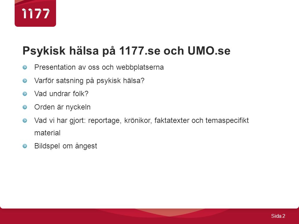 Psykisk hälsa på 1177.se och UMO.se