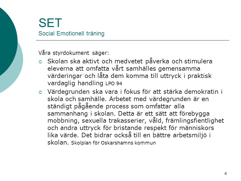 SET Social Emotionell träning