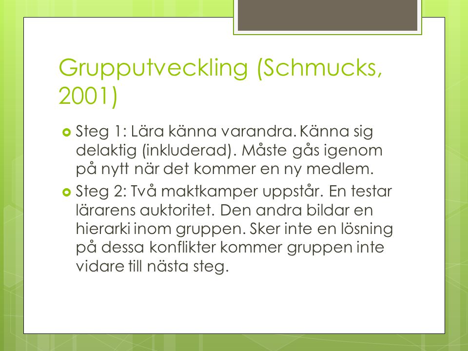 Grupputveckling (Schmucks, 2001)