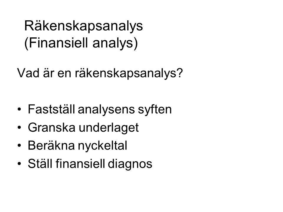 Räkenskapsanalys (Finansiell analys)