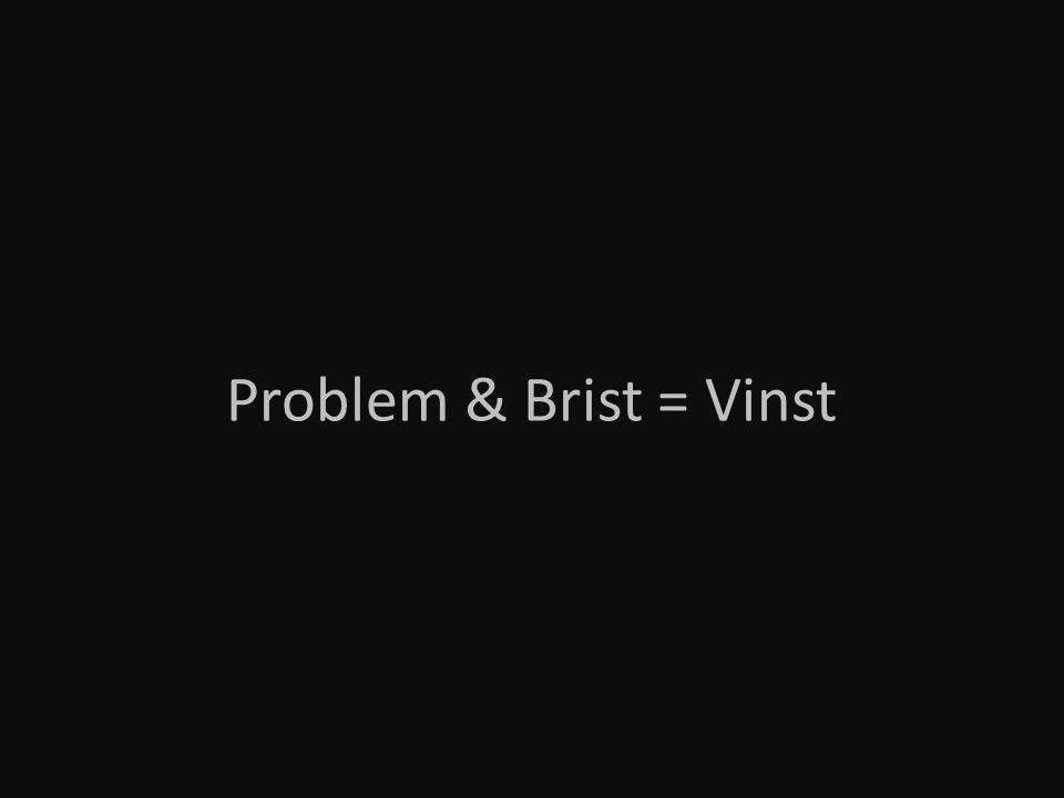 Problem & Brist = Vinst