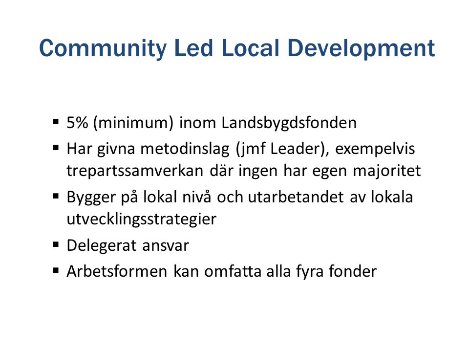 Community Led Local Development