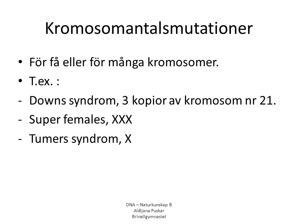 Kromosomantalsmutationer