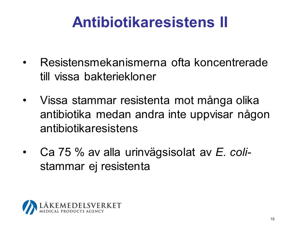 Antibiotikaresistens II