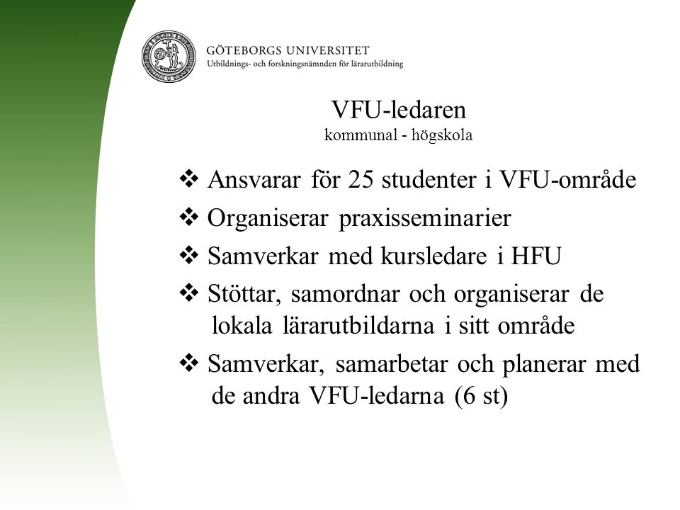 VFU-ledaren kommunal - högskola