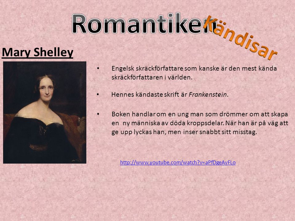 Romantiken Kändisar Mary Shelley