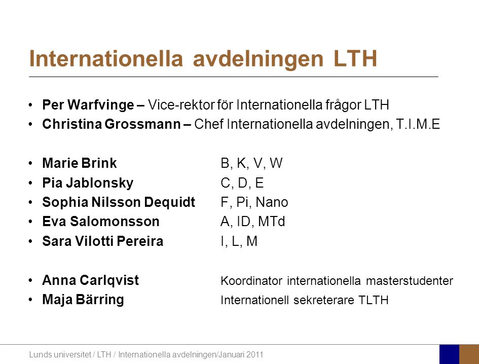 Internationella avdelningen LTH