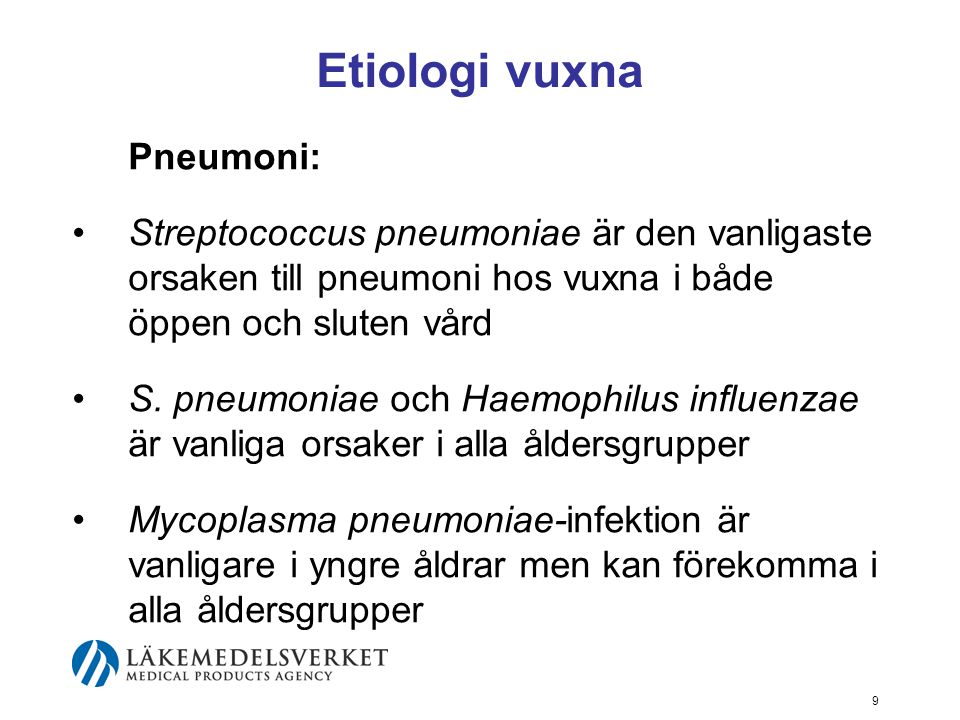 Etiologi vuxna Pneumoni: