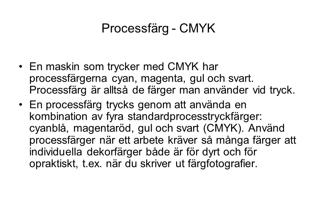 Processfärg - CMYK