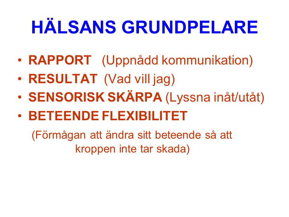HÄLSANS GRUNDPELARE RAPPORT (Uppnådd kommunikation)