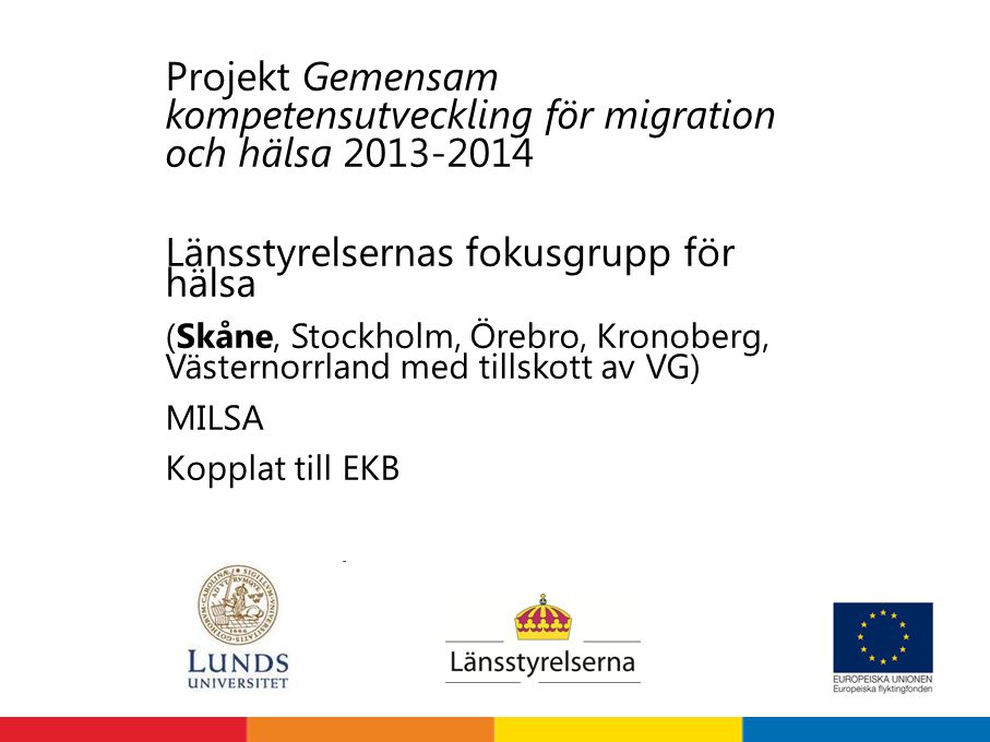 Projekt Gemensam kompetensutveckling för migration och hälsa