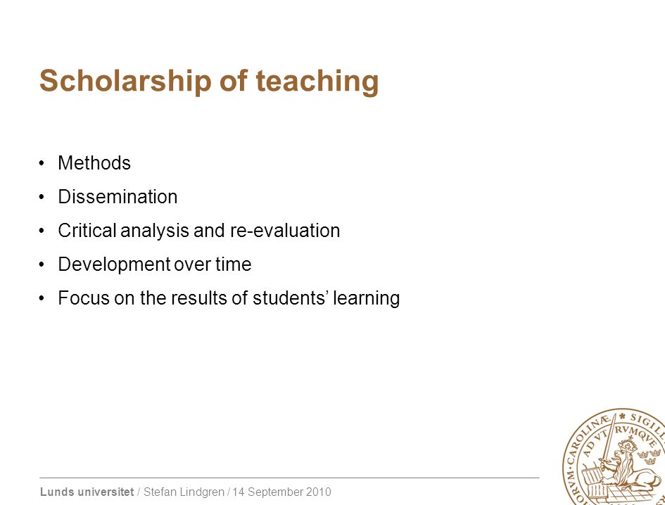 Scholarship of teaching