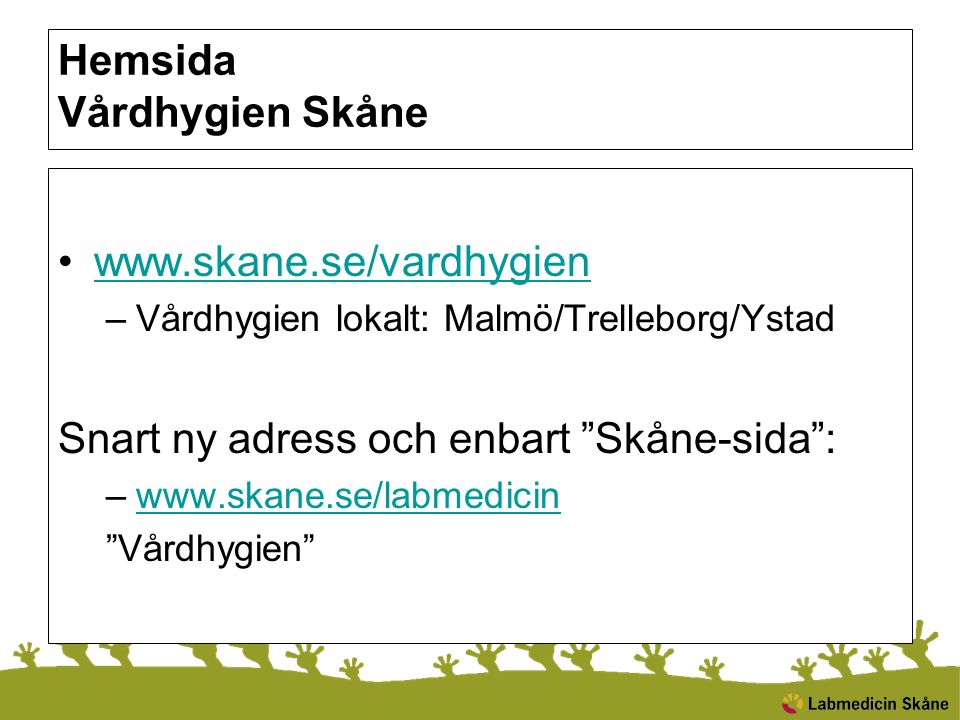 Hemsida Vårdhygien Skåne