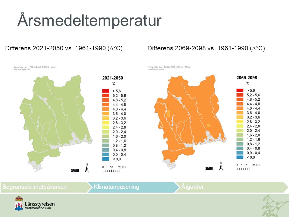 Årsmedeltemperatur Differens vs (°C)