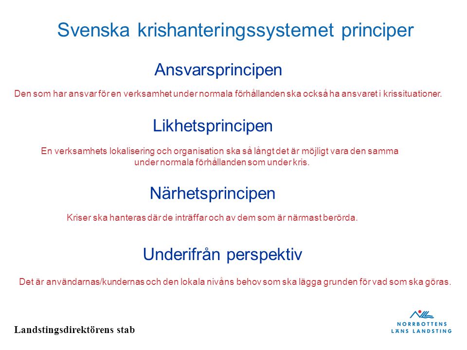 Svenska krishanteringssystemet principer