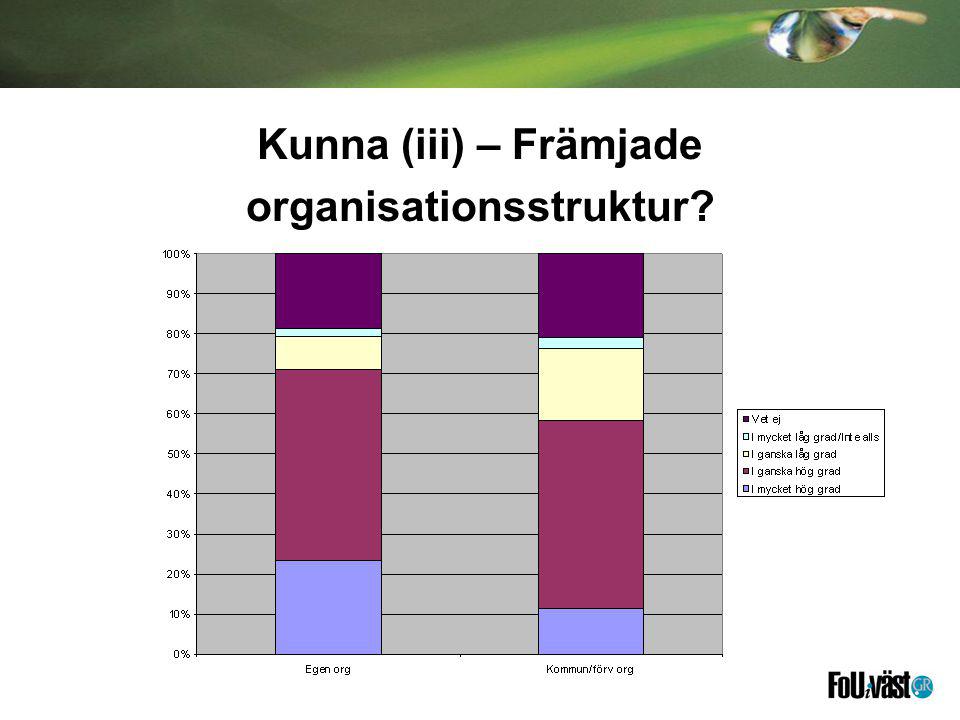 Kunna (iii) – Främjade organisationsstruktur