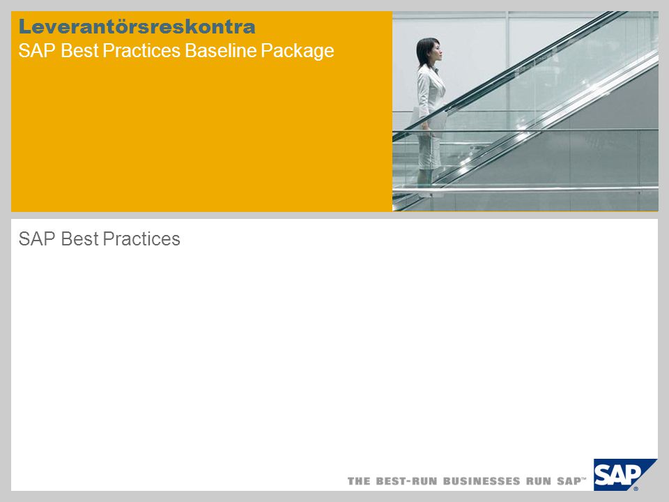 Leverantörsreskontra SAP Best Practices Baseline Package
