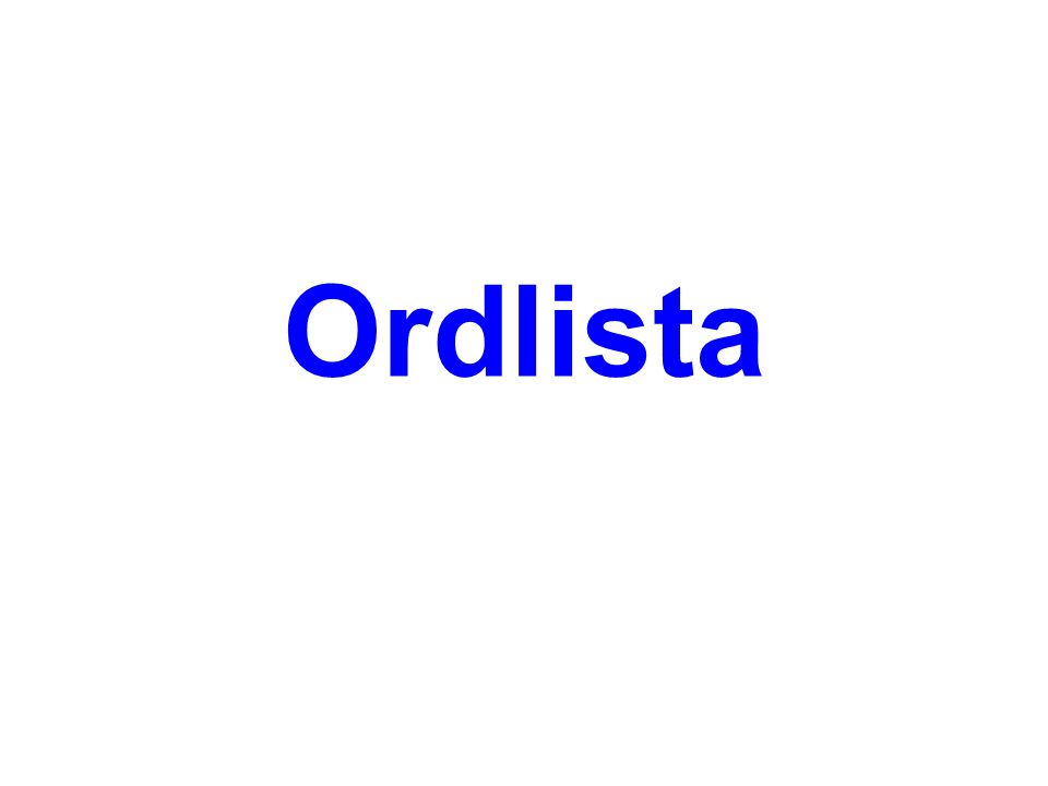 Ordlista