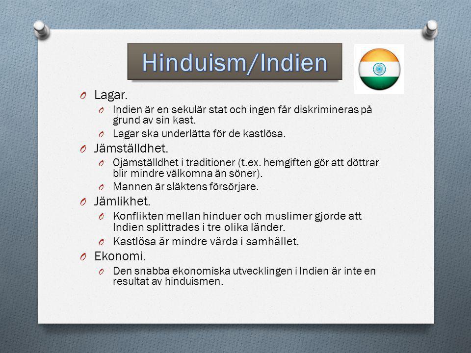 Hinduism/Indien Lagar. Jämställdhet. Jämlikhet. Ekonomi.