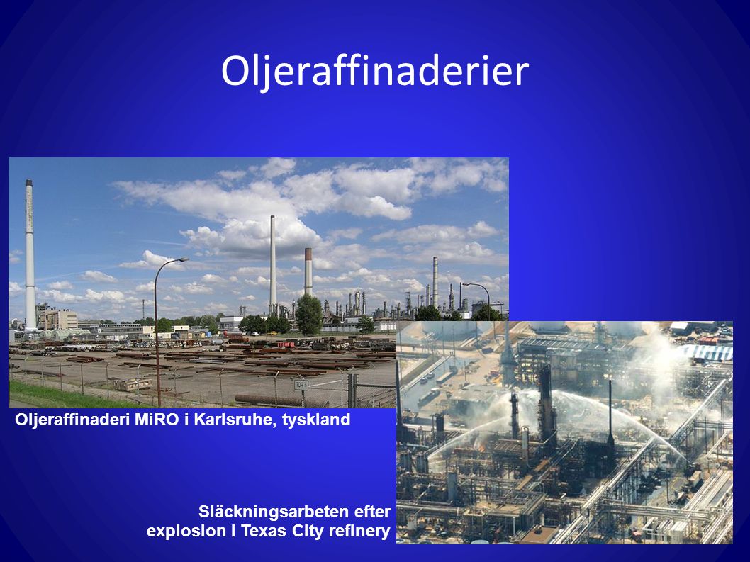 Oljeraffinaderier Oljeraffinaderi MiRO i Karlsruhe, tyskland